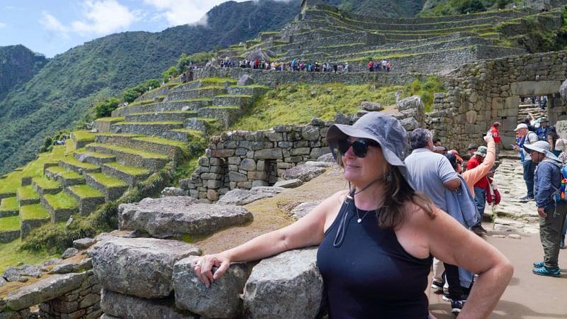 Traveler at Machu Picchu Peru