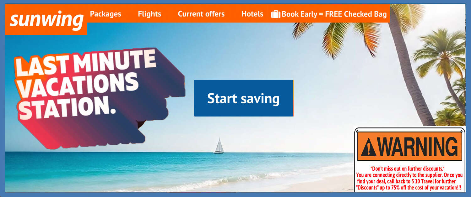 Sunwing Last Minute Banner