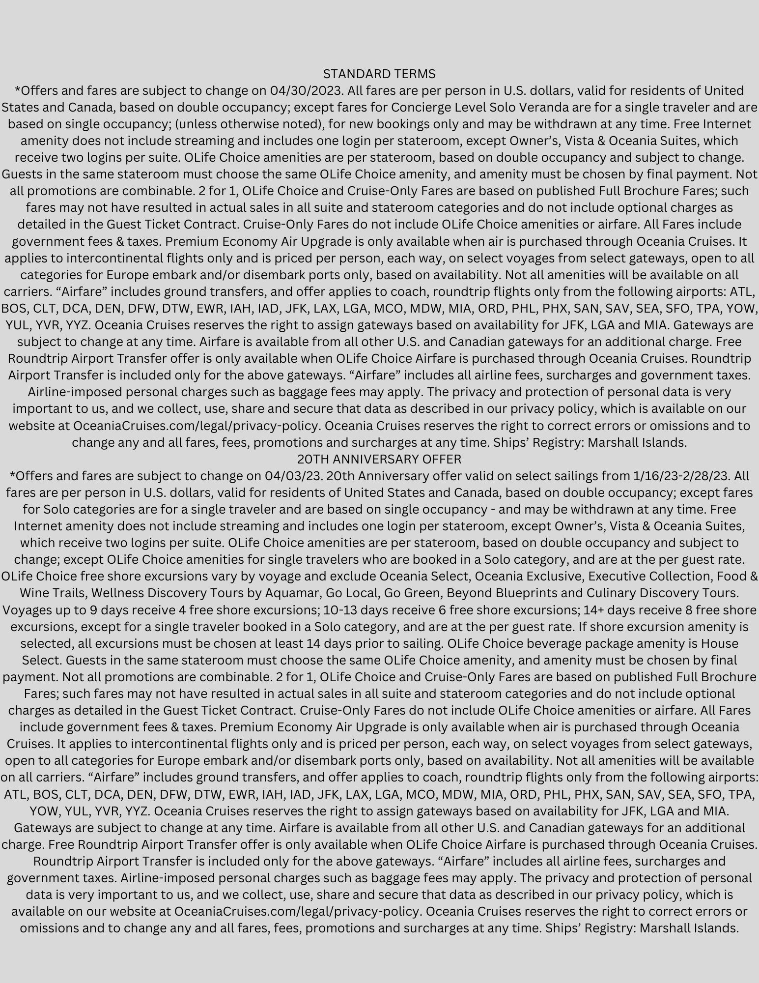 Oceania Postcard Sale