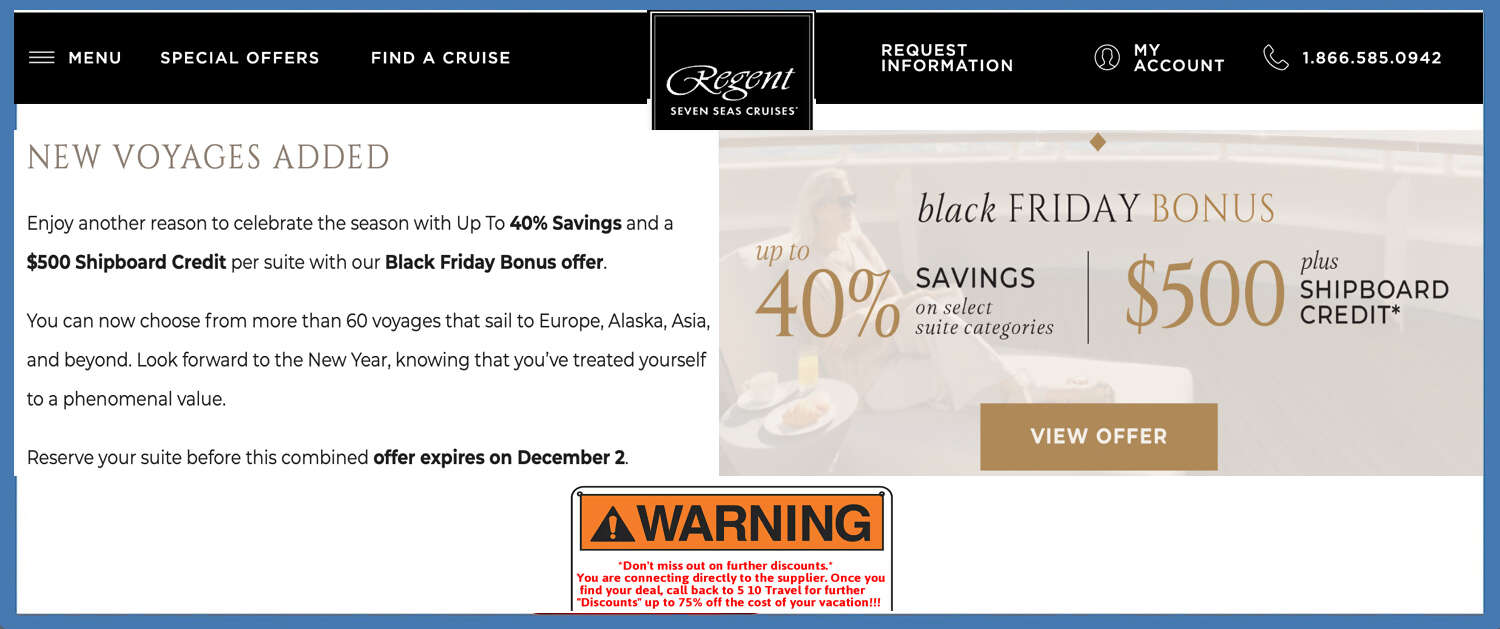 Regent Seven Seas Black Friday Ocean Cruises