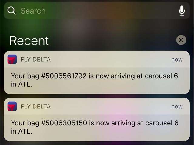 Fly Delta app push notifications take stress out of checking a bag