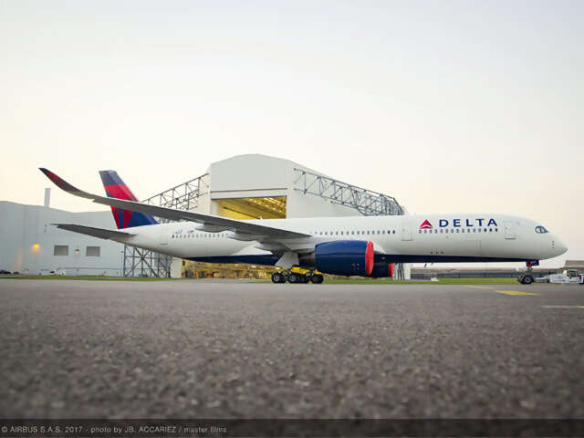 First look: Flagship A350 outfitted in Delta colors
