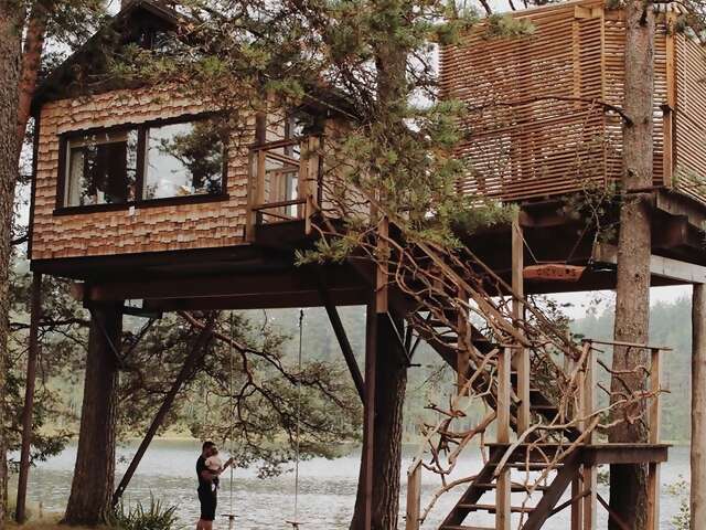 Complete with rope swings and its own paddleboat, this treehouse is a year-round playground for all ages