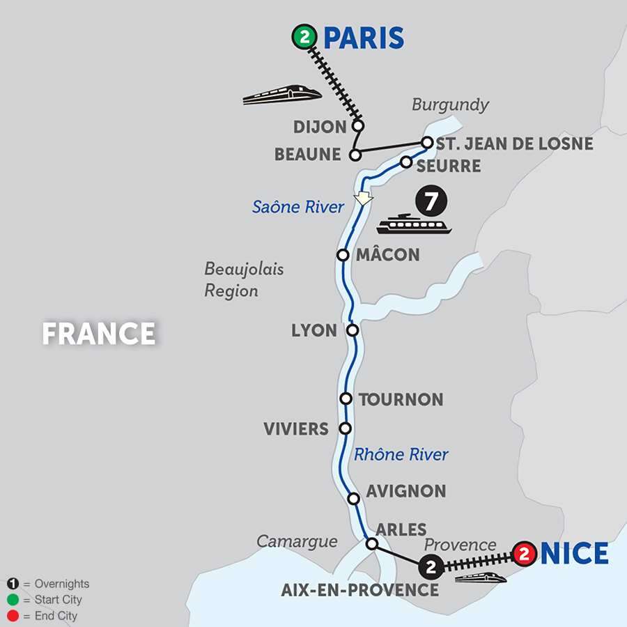 Burgundy & Provence with Aix-en-Provence & Nice for Wine Lovers - Southbound