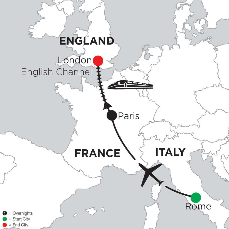 3 Nights Rome, 4 Nights Paris & 5 Nights London