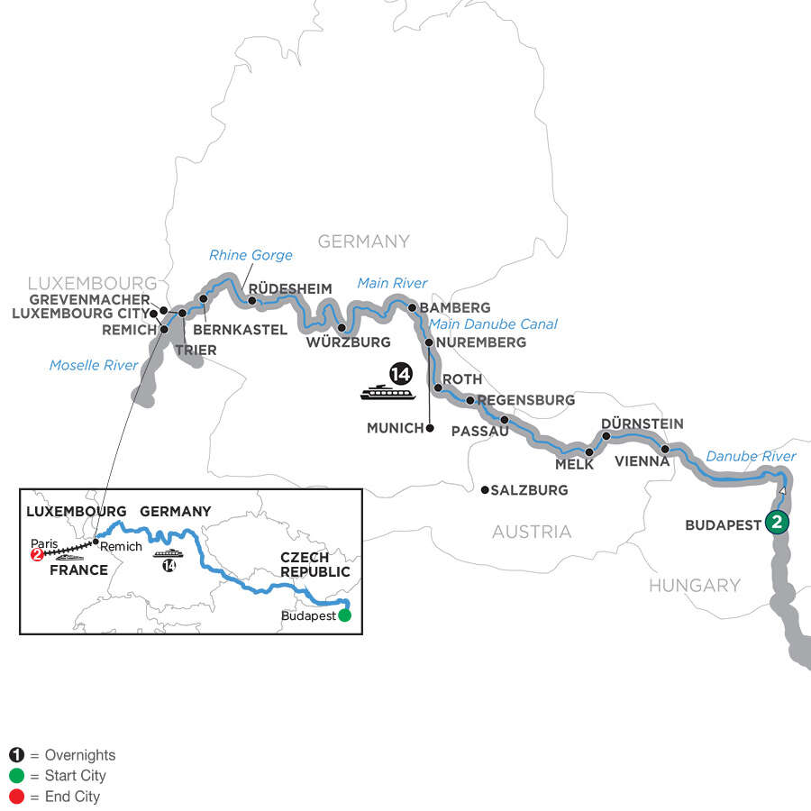 Jewels of Central Europe with 2 Nights Paris – Westbound