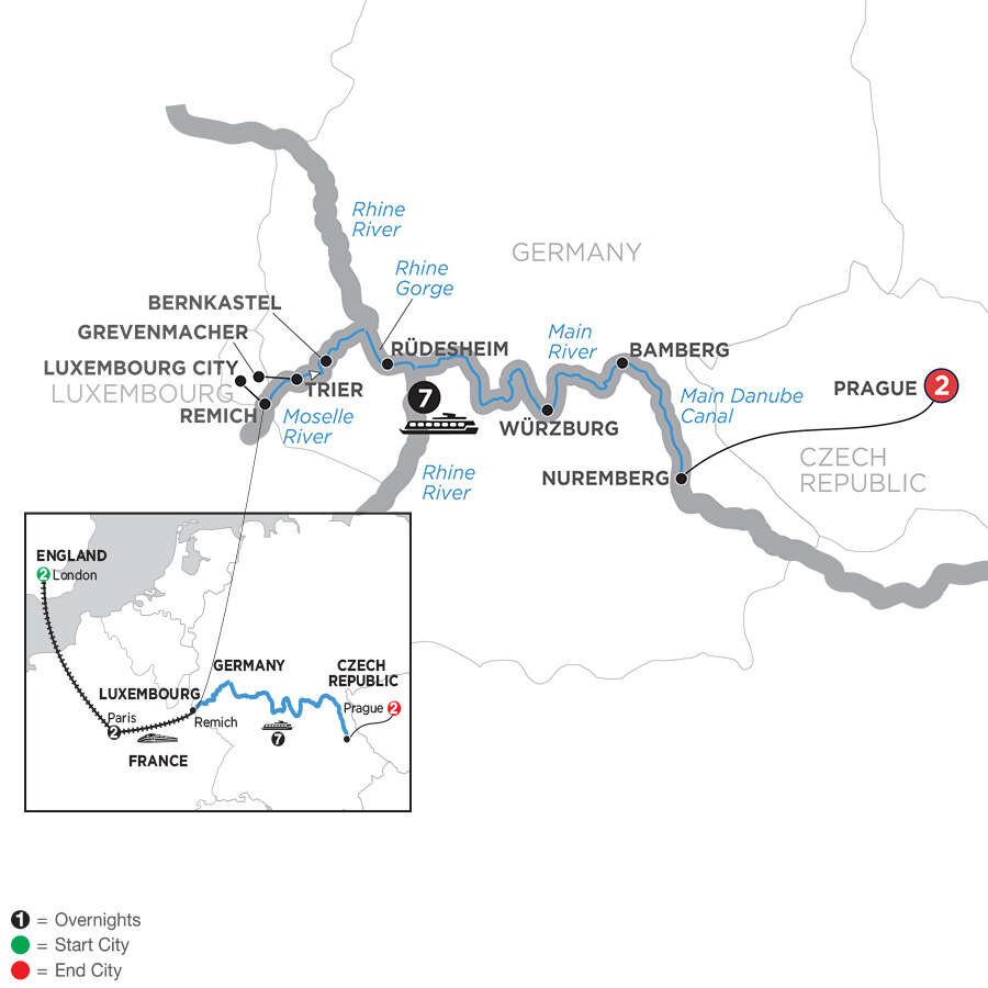 Central European Experience with 2 Nights London and 2 Nights Paris – Eastbound