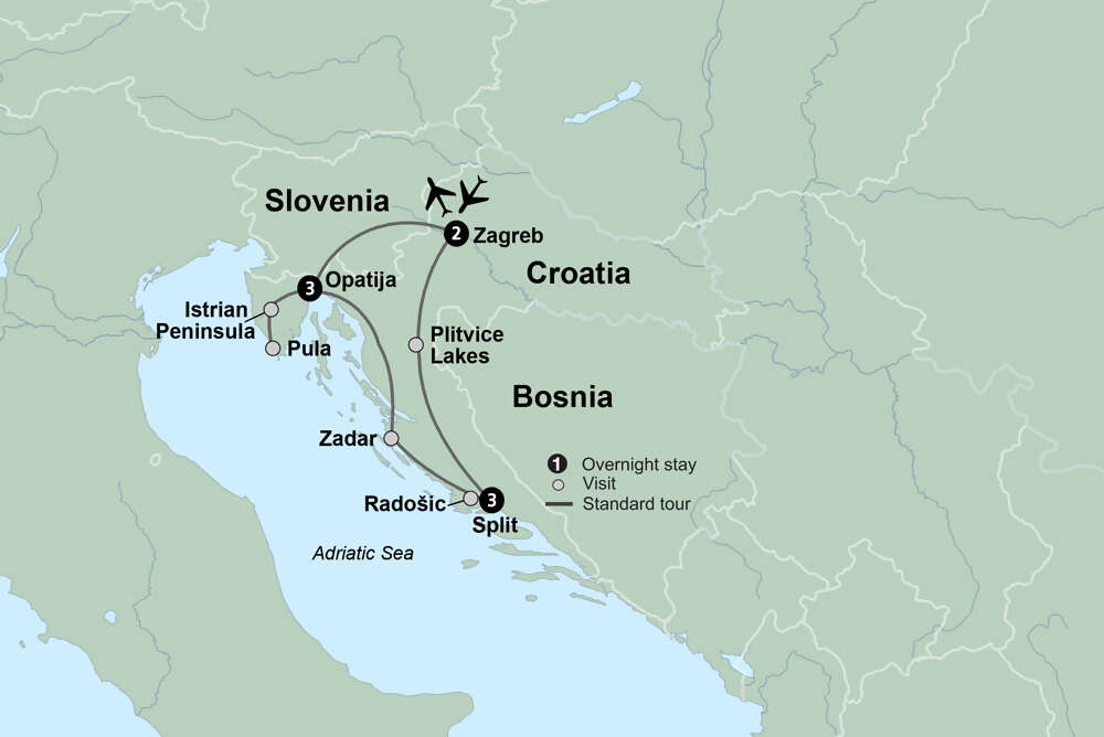 Winter in Croatia featuring Plitvice Lakes and the Adriatic Coast